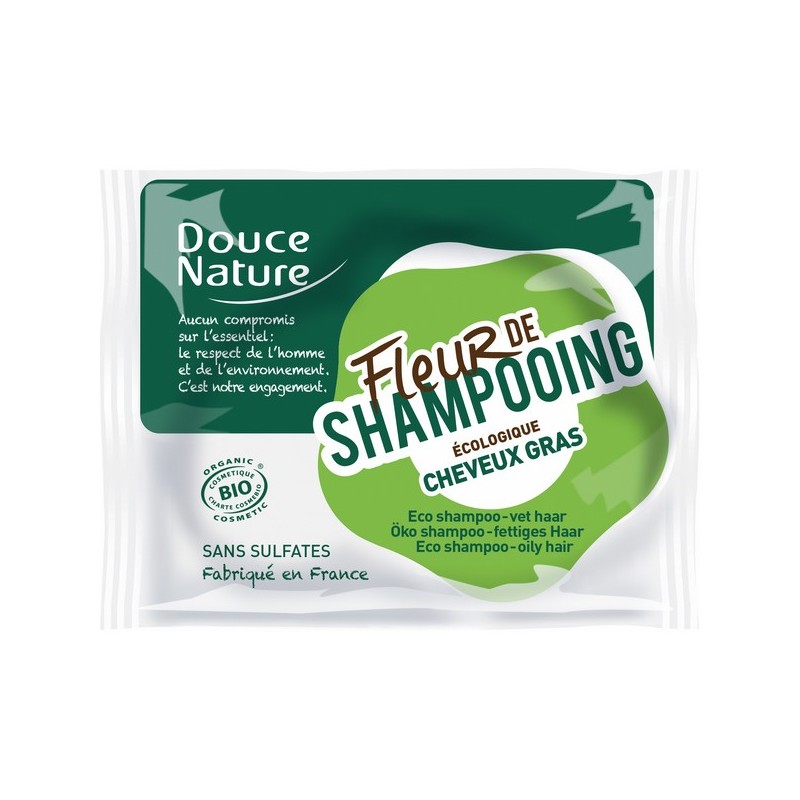 Fleur de shampoing cheveux gras