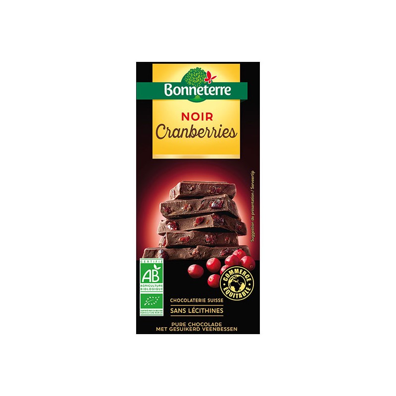Chocolat noir cranberries - 100g