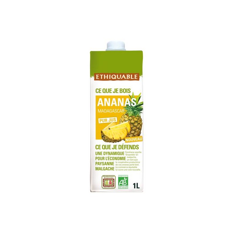 Pur jus ananas Madagascar bio - 1 L